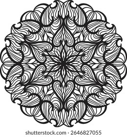 Relaxing Mandala Free Hand Drawn