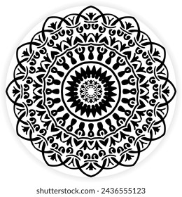 Relaxing Mandala Round Ornament Pattern
