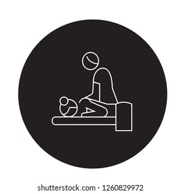 Relaxing massage black vector concept icon. Relaxing massage flat illustration, sign