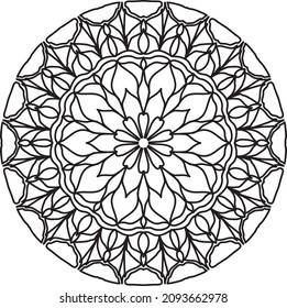 relaxing meditation anti stress mandala coloring decoration