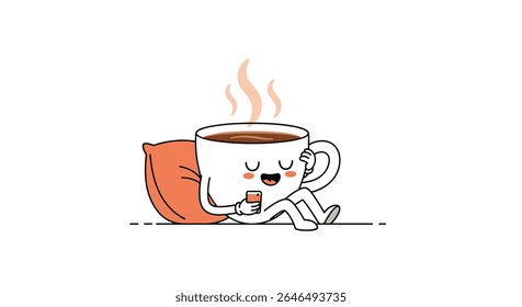 Relaxing morning coffee time a vector design about the simple joys of life
