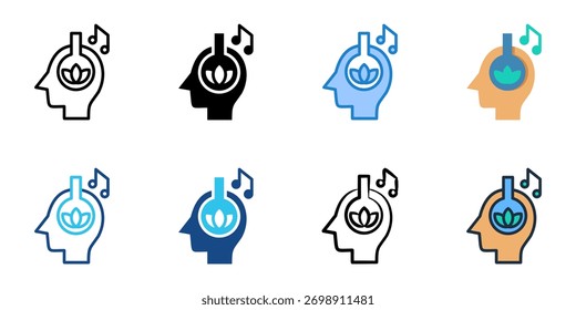 Relaxando ícone de música definir coleção de vários estilos 
