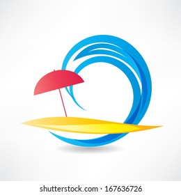 relaxing on the beach abstraction icon