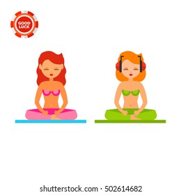 Relaxing on Beach Flat Icon