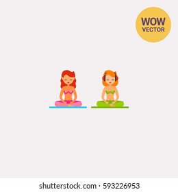 Relaxing on Beach Flat Icon