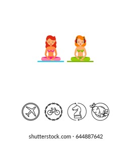 Relaxing on Beach Flat Icon