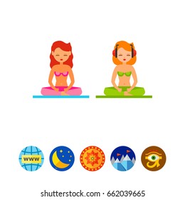 Relaxing on Beach Flat Icon