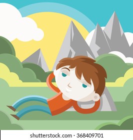 relaxing on the nature