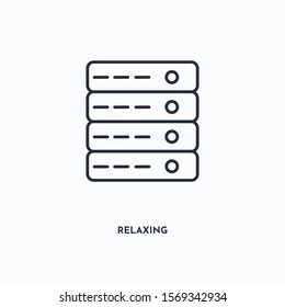 Relaxing outline icon. Simple linear element illustration. Isolated line Relaxing icon on white background. Thin stroke sign can be used for web, mobile and UI.