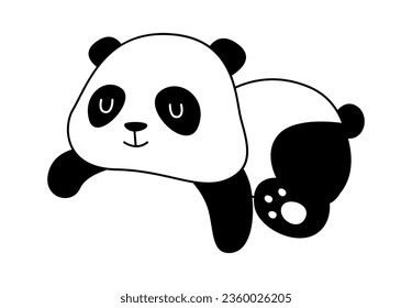 Relaxing Panda Animal Vector Illustration