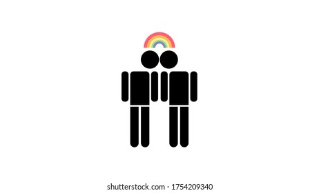 Relaxing Pastel Rainbow Concept,LGBT Icon/symbol,Transgender Icon In Simple Outline,Same Sex Couple Icon, Vector Gender Sign,vector Illustration For Graphic Design,human Rights Sign For Homosexuality