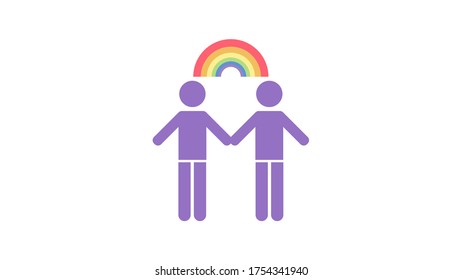 Relaxing Pastel Rainbow Concept,LGBT Icon/symbol,Transgender Icon In Simple Outline,Same Sex Couple Icon, Vector Gender Sign,vector Illustration For Graphic Design,human Rights Sign For Homosexuality