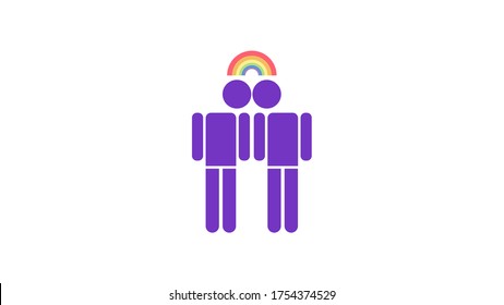 Relaxing Pastel Rainbow Concept,LGBT Icon/symbol,Transgender Icon In Simple Outline,Same Sex Couple Icon, Vector Gender Sign,vector Illustration For Graphic Design,human Rights Sign For Homosexuality