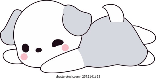 Relaxing Puppy Lying Down Calmly