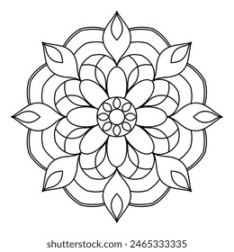 relajante y simple diseño de mandala para colorear libro, relajante y simple arte de mandala
