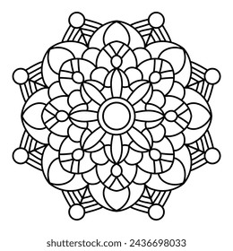 relaxing and soothing mandala art for coloring book page
