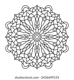 relaxing and soothing mandala art for coloring book page, mandala design for yoga logo
