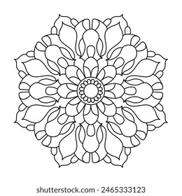 relaxing and soothing mandala design for coloring book, relaxing and simple mandala art, yoga logo design
