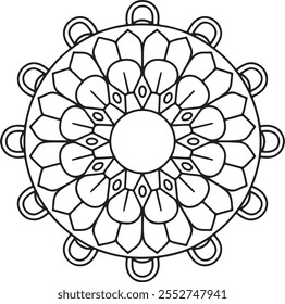 relaxing and soothing mandala design for coloring book, relaxing and simple mandala art