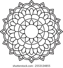 relaxante e calmante design de mandala para colorir livro, relaxante e simples arte mandala