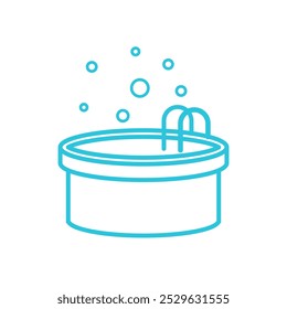 Relaxing spa bathtub icon. Isolated on white background.