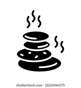 Relaxing, spa, massage, concept icon of hot stones in modern style