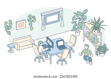 Relaxing space in the building.
Time to spend while working.