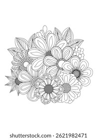 Relaxing Spring Floral Coloring Book for Stress Relief and Creativity
