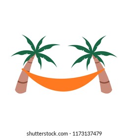 Relaxing Summer Beach Hammock Vector Illustration Object Design