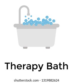 Relaxing therapy bath, spa bath flat icon 