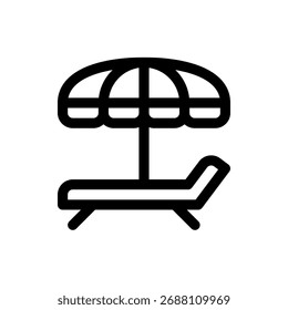Vector relajante de una tumbona, ideal para diseños de playa y verano