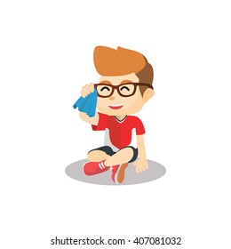 Relaxing volley ball player
