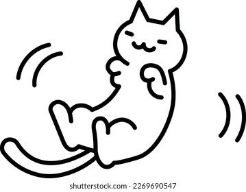 relaxing white cat vector illustration