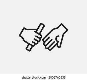 Relay, agreement vector icon. Symbol in Line Art Style for Design, Presentation, Website or Mobile Apps Elements. Relay symbol illustration. Pixel vector graphics - Vector.