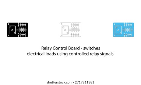 Relais-Steuertafel schaltet elektrische Verbraucher mit gesteuerten Relaissignalen