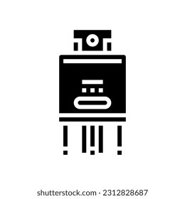 transmitir el vector de icono de glifo de componente electrónico. señal de componentes electrónicos de retransmisión. ilustración de símbolo aislado