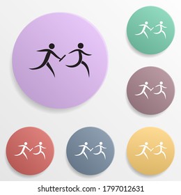 Relay race badge color set icon. Simple glyph, flat vector of sport icons for ui and ux, website or mobile application