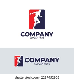 Relay race logo design template