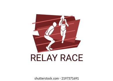 Relay race sport vector line icon. practice relay race. sport pictogram, vector illustration.