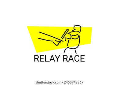 Relay Race Sport Vektorgrafik Line Symbol. Übe Relay Race. Sport Piktogramm, Vektorillustration.