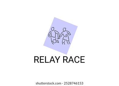 Relay race sport vector line icon. practice relay race. sport pictogram, vector illustration.