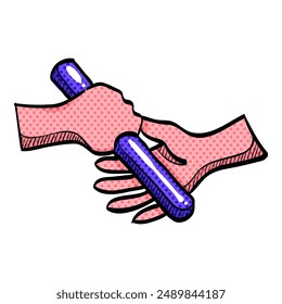 Relay run halftone icon hand drawn color vector illustration