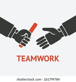 relay teamwork concept symbol - vector illustration. eps 8