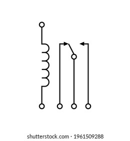 relay terminals symbol. electrical relay
