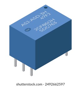 Relays isometric icon. Electronic component icon in isometric style. Vector illustration