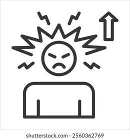 Release Anger Outline Icon Vector Illustration
