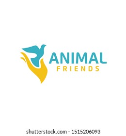 Release the Bird to let it free, Relationship Human and Animal Logo design