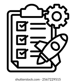 Release Checklist Icon Element For Design