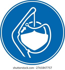 Release gripes safety sign indicating mandatory release of securing gripes, blue circular flat style symbol, used for maritime and shipboard safety operations.
