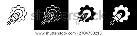 Release icon variations in line and glyph style on black and white background